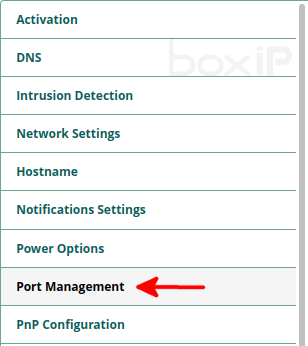 menu Port Management, FreePBX