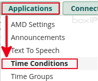 menu Applications > Time Conditions (FreePBX)