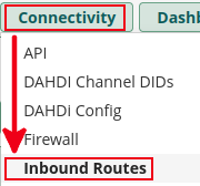 menu Connectivity > Inbound Routes (FreePBX)